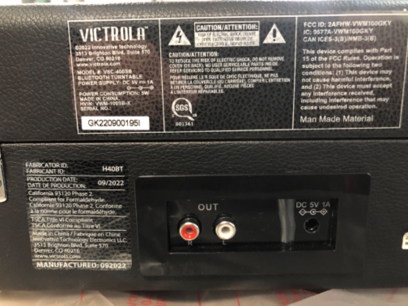 Photo 5 of COLOR BLACK*** Victrola Vintage 3-Speed Bluetooth Portable Suitcase Record Player with Built-in 