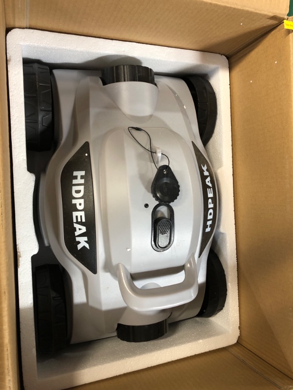 Photo 3 of **SEE NOTES**
Cordless Robotic Pool Cleaner, HDPEAK Pool Vacuum Lasts 110 Mins, Auto-Parking, Rechargeable, Automatic Cordless Pool Vacuum Ideal for Above/In-Ground Pools Up to 50 feet, Grey