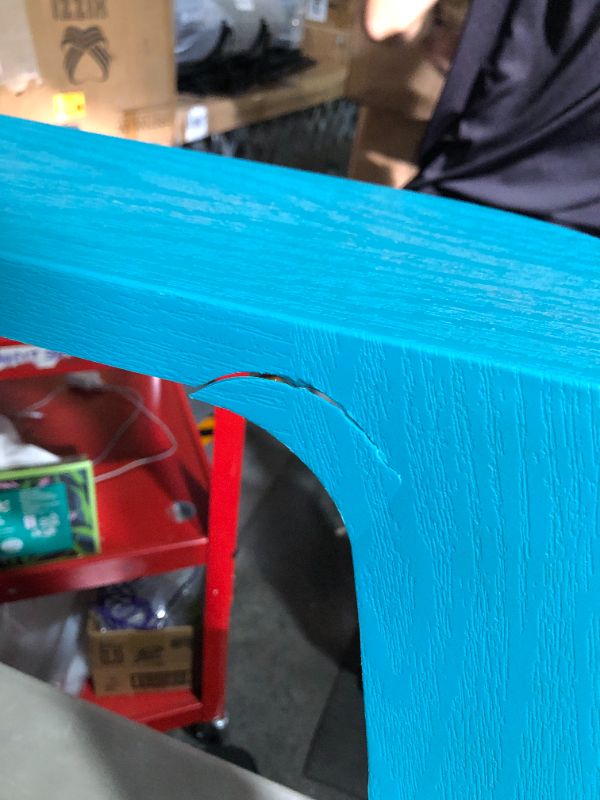 Photo 1 of ***MINOR DAMAGE - SEE PICTURES***
Style Selections Patio Conversation Stackable Teal Resin Frame Stationary Adirondack Chair