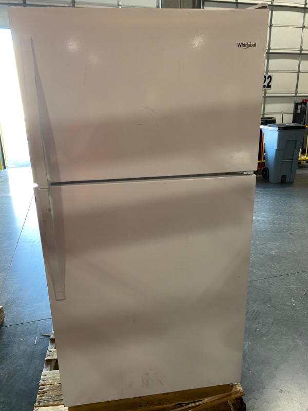 Photo 9 of **USED** ** HAS MINOR DAMAGES Whirlpool - 20.5 Cu. Ft. Top-Freezer Refrigerator - White
