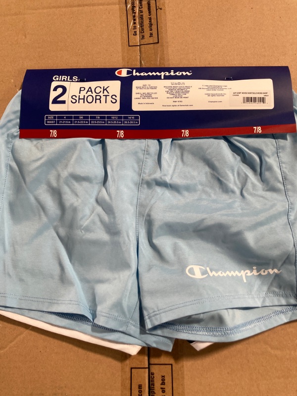 Photo 3 of Champion Girl's 2.5" Black/Blue 2-Pack Active Shorts 7/8