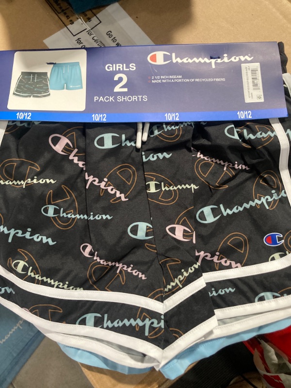 Photo 2 of Champion Girl's 2.5" Black/Blue 2-Pack Active Shorts 10/12