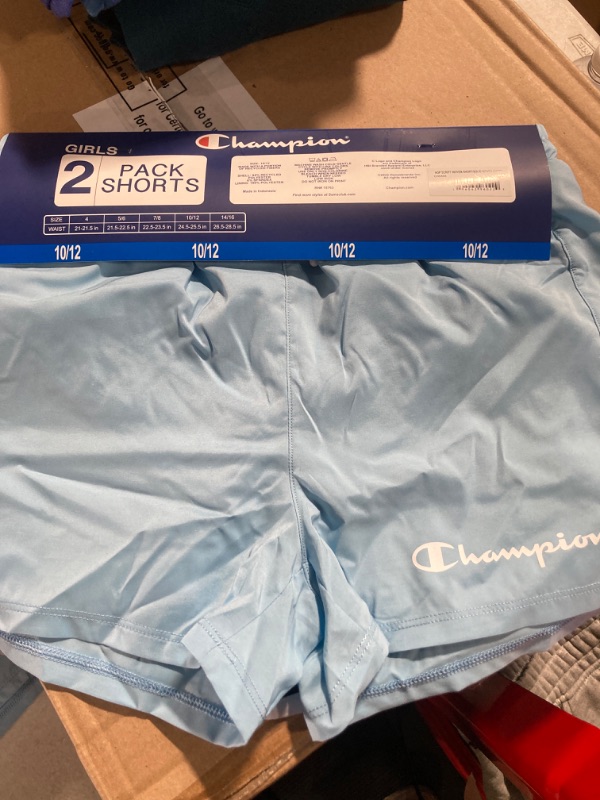 Photo 3 of Champion Girl's 2.5" Black/Blue 2-Pack Active Shorts 10/12