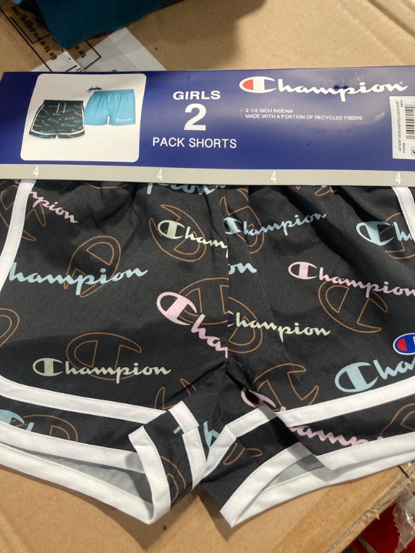 Photo 3 of Champion Girl's 2.5" Black/Blue 2-Pack Active Shorts