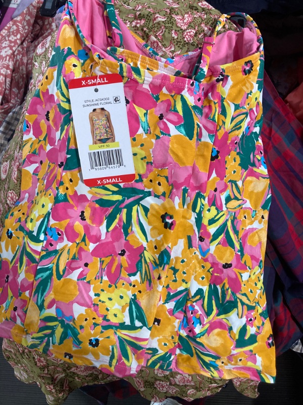 Photo 2 of Anne Cole Women S Limited Edition Swim Triangle Tankini Top (Sunshine Floral XS)
