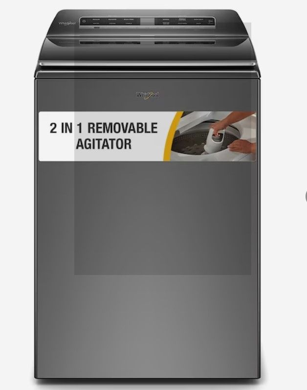 Photo 1 of (READ NOTES) Whirlpool Smart Capable w/Load and Go 5.3-cu ft High Efficiency Impeller and Agitator Smart Top-Load Washer (Chrome Shadow) ENERGY STAR
