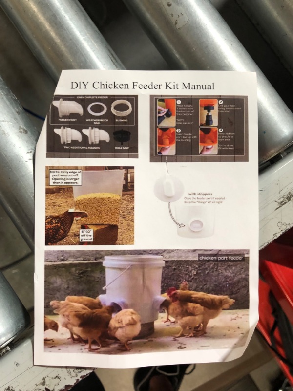 Photo 5 of 12 Pcs DIY Chicken Feeder Kit and 12 Pcs Chicken Water Cup Kit, Gravity Chicken Waterer Cup and Automatic Chicken Feeder Port Kit