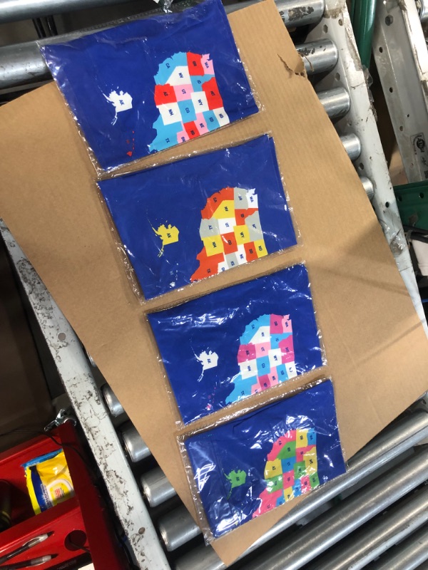 Photo 1 of Oppep®| 4 Blue Stretchable Book Covers, Large 9.9”x 15” Cover with USA map and 2 Bookmarks