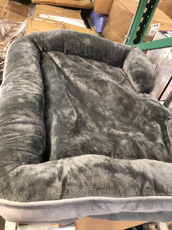 Photo 2 of (USED) Bedsure Orthopedic Dog Bed, Bolster Dog Beds for Medium/Large/Extra Large Dogs - Foam Sofa with Removable Washable Cover, Waterproof Lining and Nonskid Bottom Couch M?28x23x7"? Grey