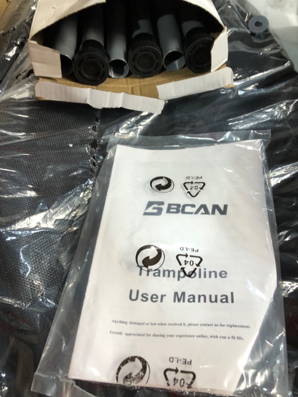 Photo 3 of *SEE NOTES* BCAN 40/48" Foldable Mini Trampoline, Fitness Rebounder with Adjustable Foam Handle, Exercise Trampoline for Adults Indoor/Garden Workout Max Load 330lbs/440lbs 40-inch 40-Black