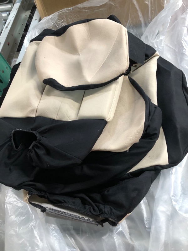 Photo 1 of CAR PASS 3D Foam Back Support,Universal Two Front Car Seat Cover Cloth - (BLK Beige)