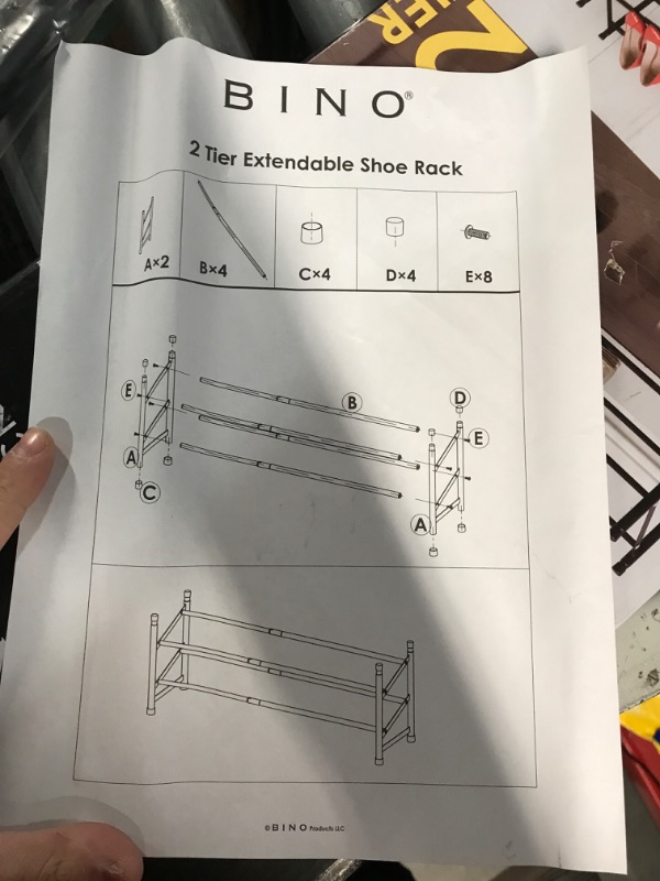 Photo 3 of **PARTS ONLY** BINO Stackable 2 Tier Expandable Shoe Rack - 6-12 Pair Shoe Shelf Tower Storage Organizer, Black