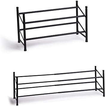 Photo 1 of **PARTS ONLY** BINO Stackable 2 Tier Expandable Shoe Rack - 6-12 Pair Shoe Shelf Tower Storage Organizer, Black