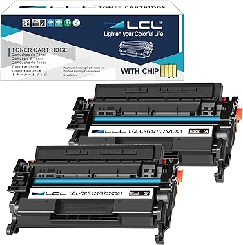 Photo 1 of LCL Compatible Toner Cartridge Replacement for Canon 121 CRG-121 CRG121 3252C001 5000 Pages D1650 D1620 (2-Pack Black)