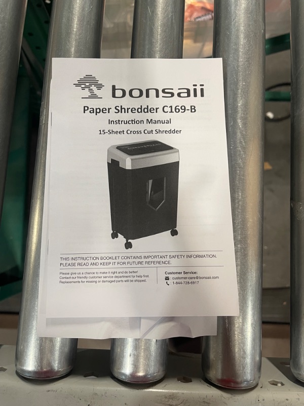 Photo 4 of Bonsaii 15-Sheet Office Paper Shredder, 40 Mins Heavy Duty Shredder for Home Office, Crosscut Shreder with Anti-Jam System