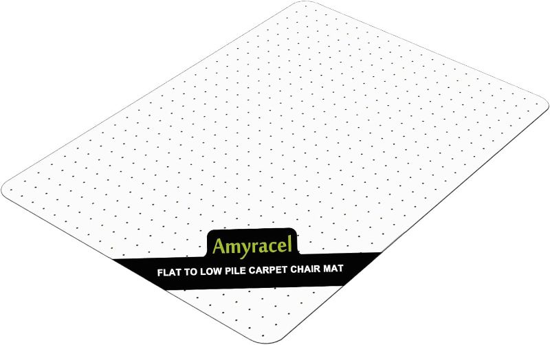 Photo 1 of Amyracel Office Chair Mat for Low Pile Carpet Floor, 30” x 48” Clear Floor Mat for Office Chair