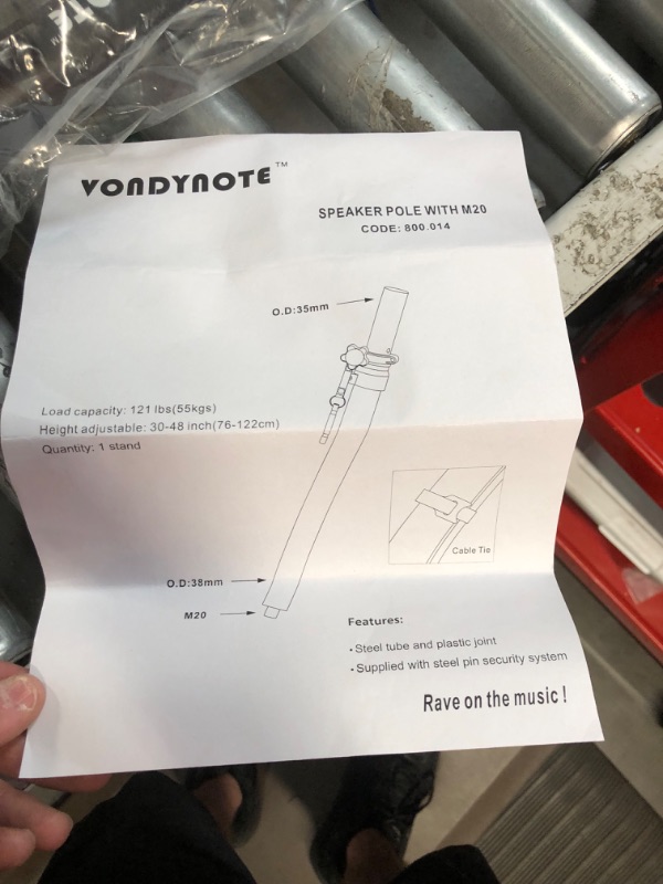 Photo 2 of Vondynote Speaker Pole for Subwoofer Height Adjustable Fits M20 Threaded Mount and 35mm Mount