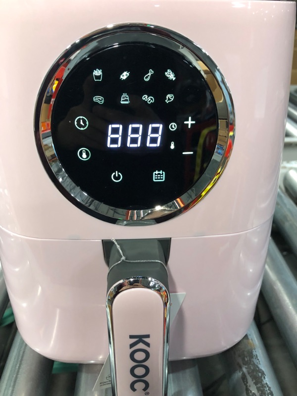 Photo 4 of [NEW] KOOC Large Air Fryer, 4.5-Quart Electric Hot Oven Cooker,, Pink 