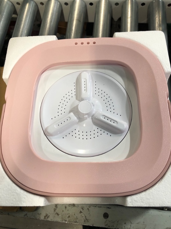 Photo 2 of * no power cord *
Portable Washing Machine Mini Washer with Drain Basket, Foldable Small Pink (110V US Plug)