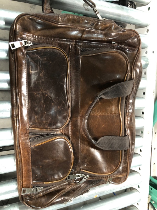 Photo 1 of  Leather Travel Briefcase Men's Leather Business Bag 17 Inch