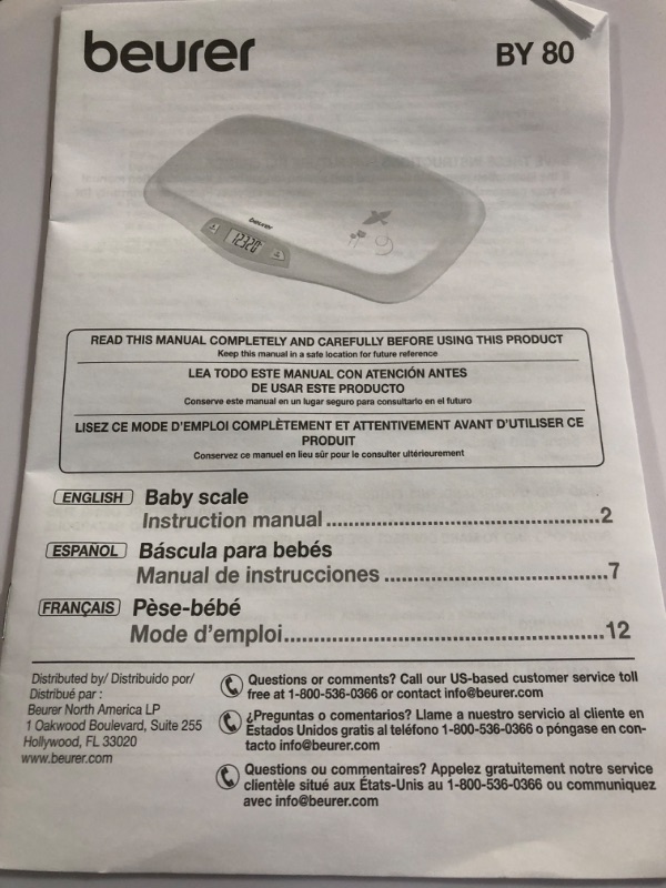 Photo 4 of [FOR PARTS, READ NOTES]
Beurer BY80 Digital Baby Scale, Weighing in Pounds, Ounces, or Kilograms up to 44 lbs, 