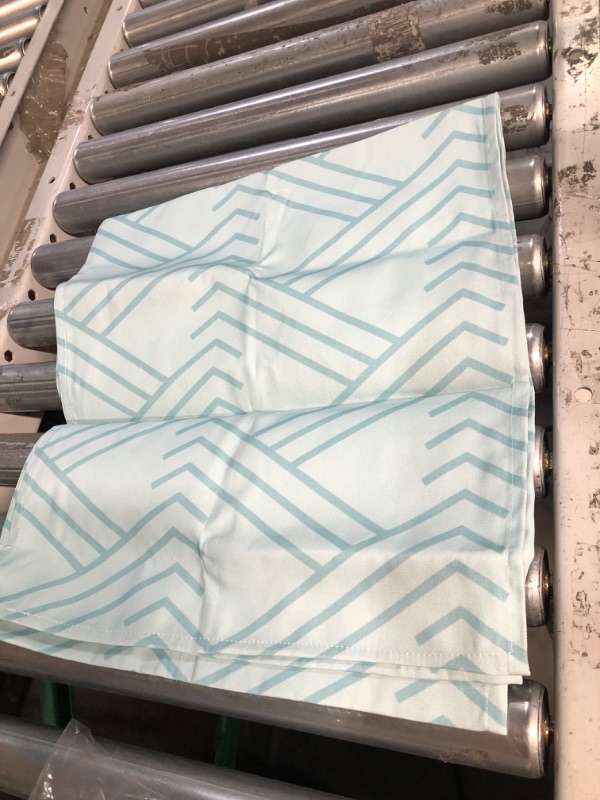Photo 2 of Monochrome Zig Zag Pattern Table Runner - 16 x 72 - Cotton Blend - Teal