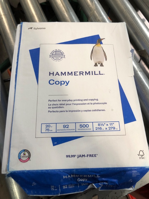 Photo 4 of Hammermill Printer Paper, 20 Lb Copy Paper, 8.5 x 11 - 8 Ream (4,000 Sheets) - 92 Bright, 