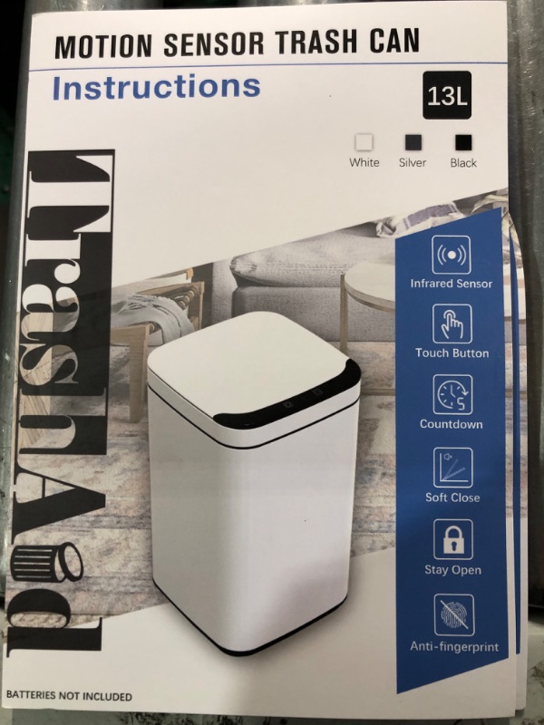 Photo 1 of **USED**TrashAid Bathroom Trash Can Trash can Automatic touchless, 3.4 Gallon Stainless Steel Silver