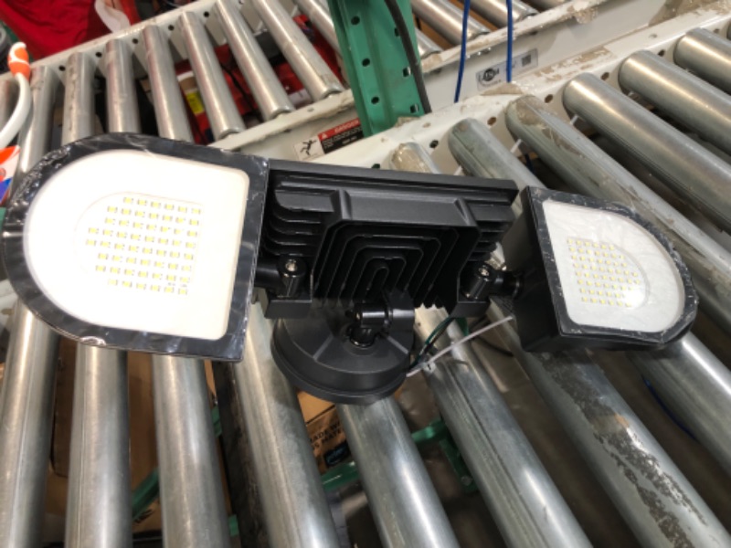 Photo 2 of lamvip 100W LED Flood Light Motion Sensor, 9000LM Motion Security Lights Outdoor, 3 Head 