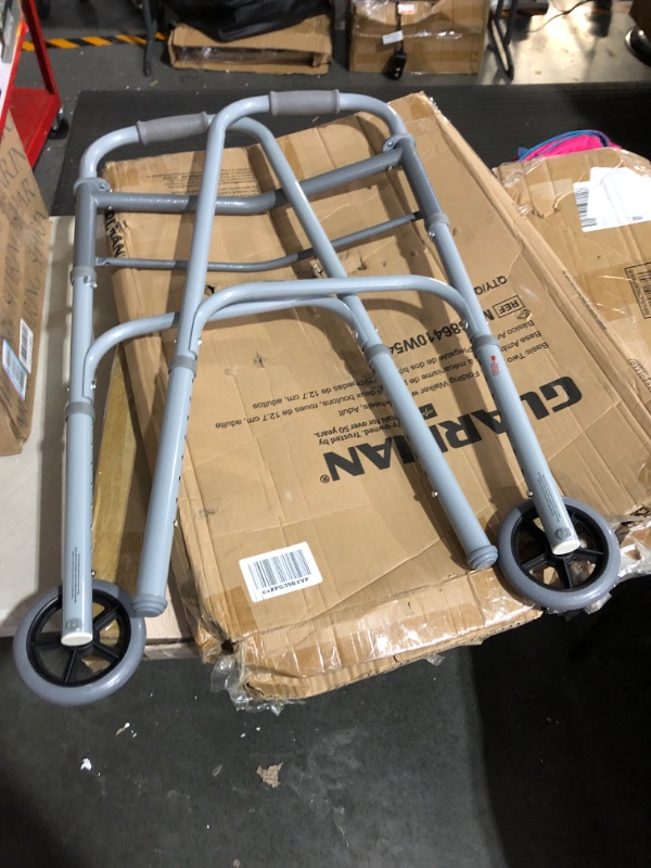 Photo 2 of **GENTLY USED** Medline Easy Care Two-Button Folding Walkers With 5" Wheels