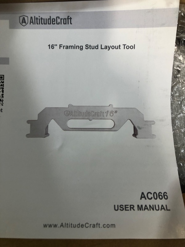 Photo 2 of AltitudeCraft Framing Tools - 16'' Framing Stud Layout Tool, Stud Framing Jig for 16 Inch On-Center Precision Wall Stud Framing Measurement (2-Piece Set)