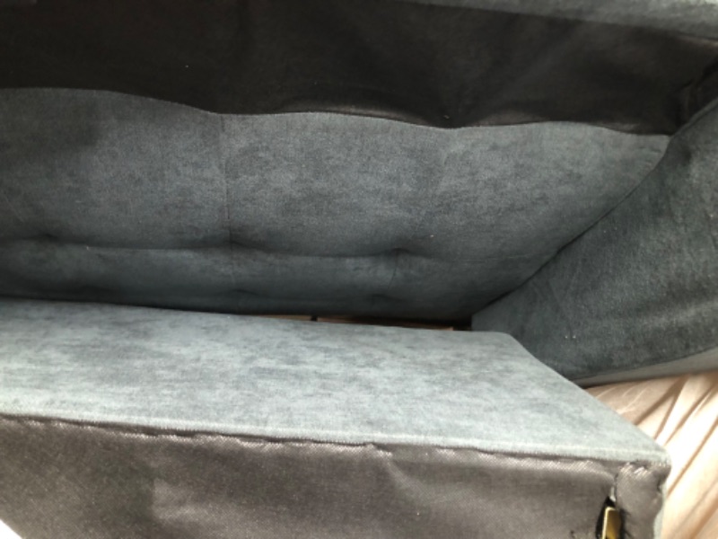 Photo 3 of **PARTS ONLY** Stock photo for reference
Geevivo 75" sofa, comfy 3 seater couch with square armrest dark blue