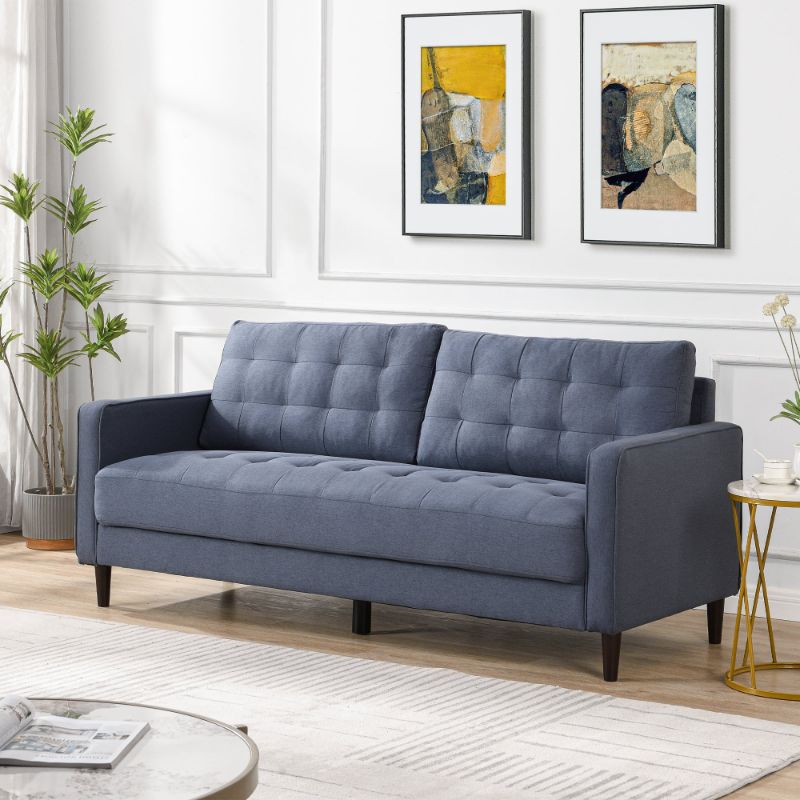 Photo 1 of **PARTS ONLY** Stock photo for reference
Geevivo 75" sofa, comfy 3 seater couch with square armrest dark blue