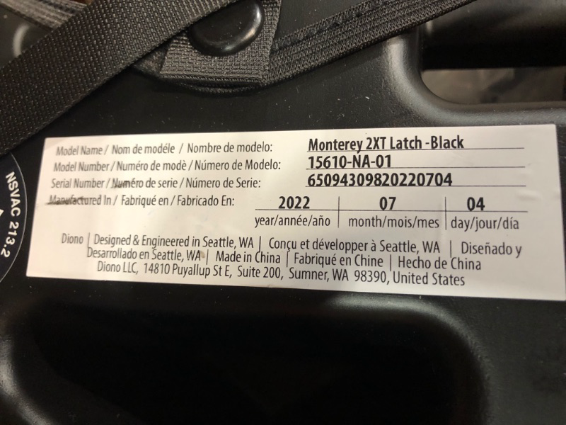 Photo 6 of Diono Monterey 2XT Latch 2 in 1 High Back Booster Car Seat with Expandable  2XT Black