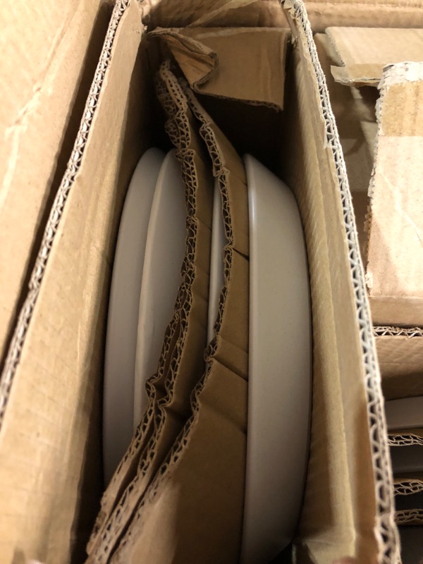 Photo 1 of Stone Lain 16 Pieces Stoneware Round Dinnerware Set, Snow White 16-Piece Service for 4 White Speckled