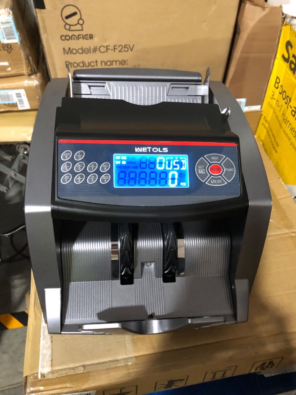 Photo 4 of WETOLS Money Counter Machine with 3 Screens, UV/IR/DD/MG/MT Counterfeit Detection, USD/EUR, Portable Bill Counter with Add/Batch/Auto/Count/Reset Modes, 1,000 Bills/Min (NOT Count Value of Bills)