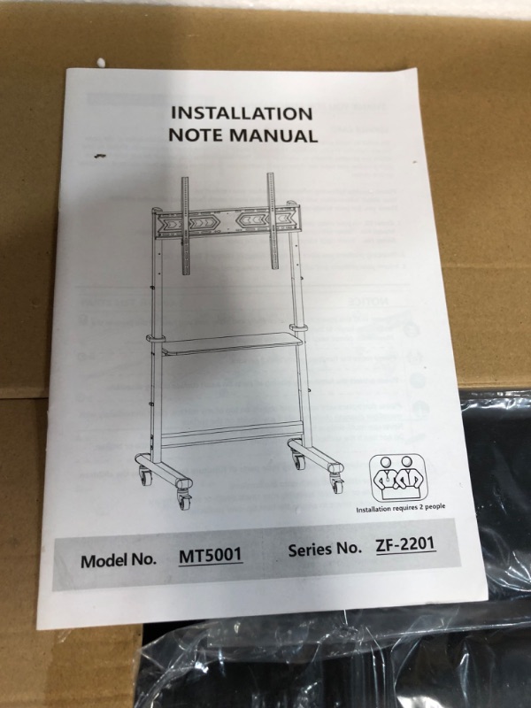 Photo 2 of Mobile TV Cart Rolling TV Stand with Wheels for 55-98 Inch LCD LED Flat Curved Screens up to 200 lbs, Heavy Duty Portable Floor TV Stand Large Base Trolley Height Adjustable Max VESA800x600 mm
