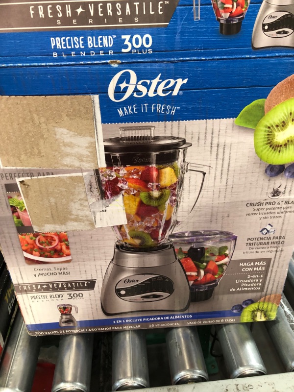 Photo 2 of *SEE NOTES* Oster Core 16-Speed Blender with Glass Jar, 006878. Stainless Steel Brushed Chrome Blender