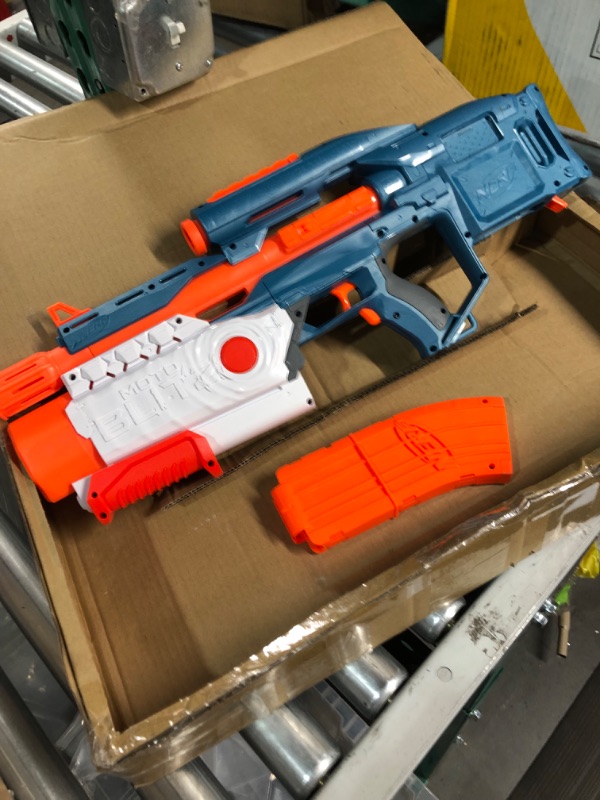 Photo 3 of *GUN ONLY* NERF Elite 2.0 Motoblitz Blaster with Scope, Motorized 10-Dart Blasting, Airblitz 6 Darts, Outdoor Toys for 8 Year Old Boys & Girls