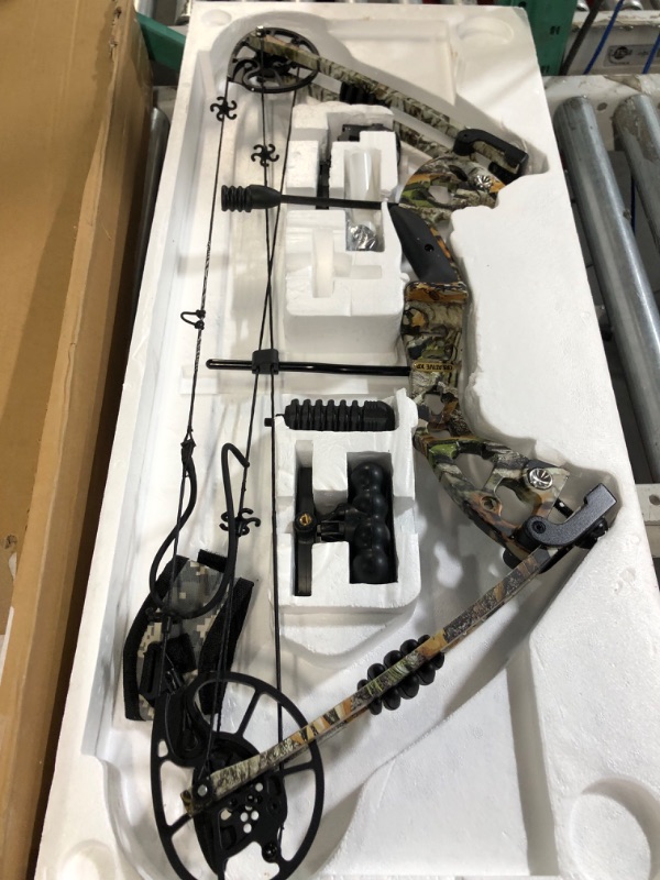 Photo 1 of Creative XP Compound Bow and Arrow for Adults and Youth – Hunting Bow Archery Set with 4 Arrows, Fully Adjustable for Women and Youth 30-70 LBS, 24.5-31”, 320 FPS Speed, 5 Pin Sight, Quiver CAMO-RIGHT-HANDED