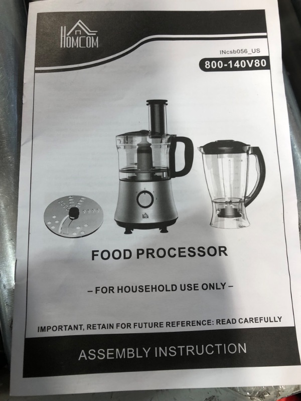 Photo 6 of **PARTS ONLY**
HOMCOM 2 in 1 Blender, Food Processor Combo for Chopping, Slicing, Shredding, Mincing