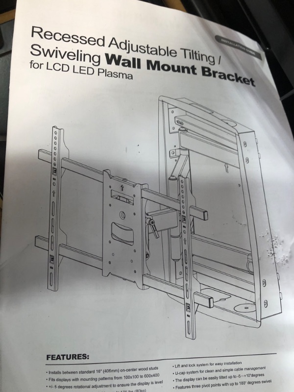 Photo 6 of Mount-It! Recessed TV Wall Mount, Articulating Full Motion in-Wall Flush Installation, 28 Inch 