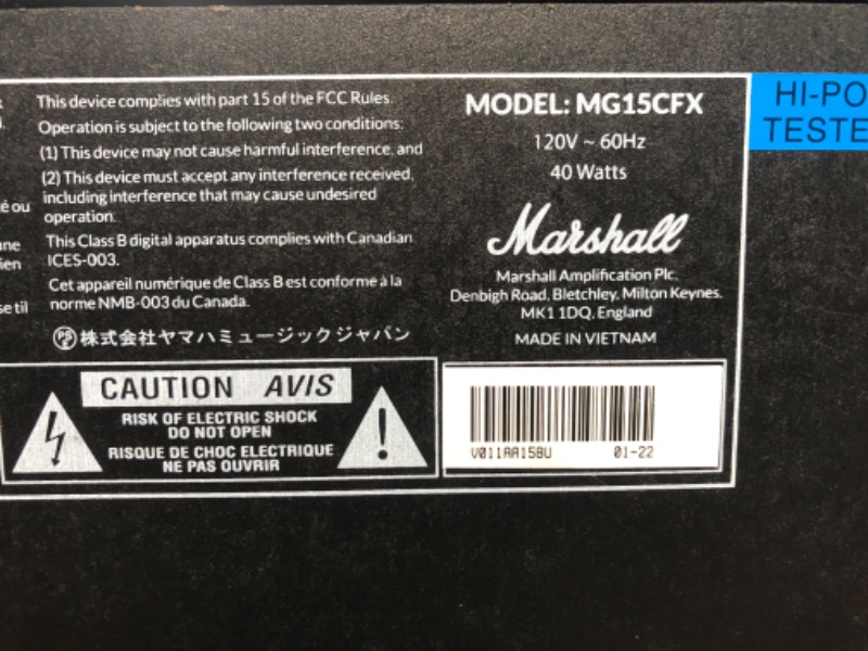 Photo 5 of Marshall Amps Guitar Combo Amplifier (M-MG15GFX-U)