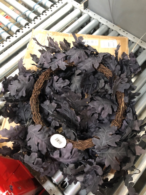 Photo 1 of 28" Halloween Oak Leaf Wreath