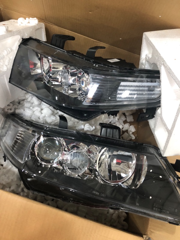 Photo 2 of MILLION PARTS Pair Headlights Headlamps Black Driver Passenger Replacement Assembly AC2518106 AC2519106 Compatible with 2004 2005 2006 2007 2008 Acura TSX 2.4L