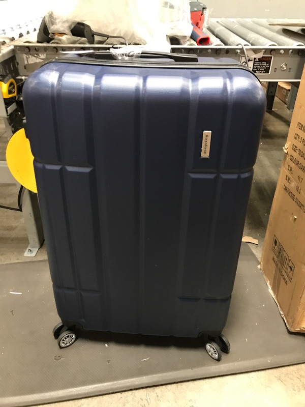 Photo 5 of Strenforce Luggage Sets 3 Piece ABS Clearance Luggage Lightweight Suitcase Sets with Spinner Wheels TSA Lock,Dark Blue,3 Piece Set (20/24/28) J-ZDark Blue 3 Piece Set (20/24/28)