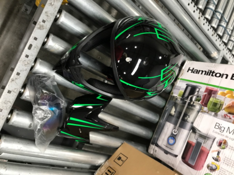 Photo 2 of *no gloves* Motocross Fashion Full Face Helmet Set Adult Dirt Bike ATV Motorcycle Helmet DOT Approved (Including: ,Goggles) 3 Pcs Set Green X-Large