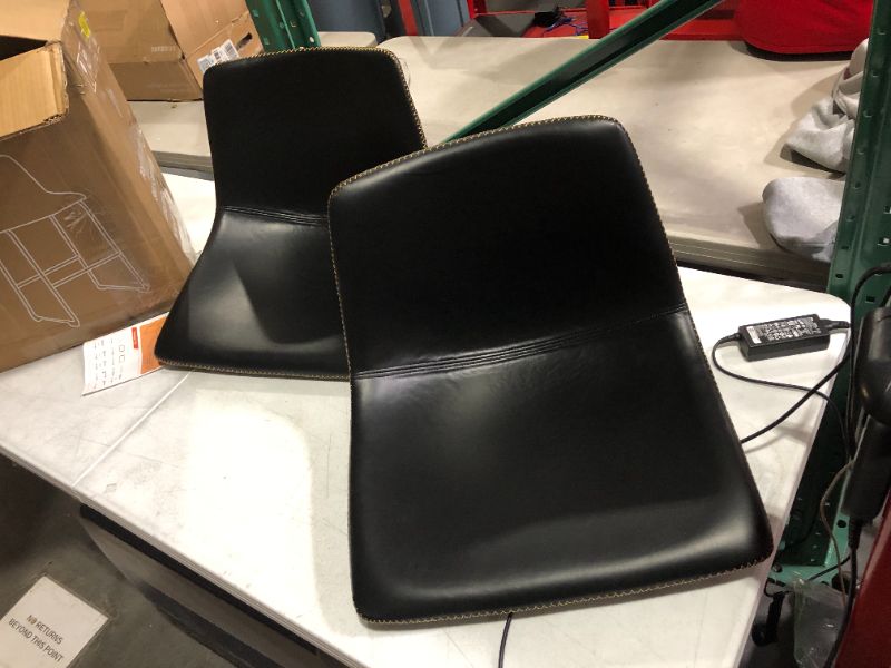 Photo 2 of ***LEGS ARE BENT - SEE PICTURES - NO HARDWARE INCLUDED***
Sweetcrispy Counter Height Bar Stools Set of 4, Leather Barstools Modern Black