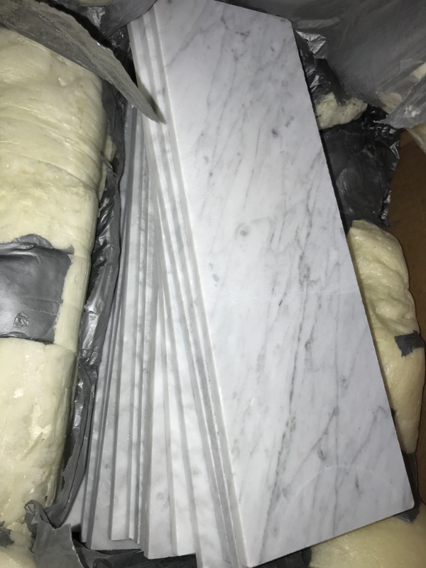 Photo 2 of *USED* MSI Carrara White 12 inch x 4 inch Honed Marble Subway Tile for Kitchen Backsplash, Floor Tile, Wall Tile for Bathroom, Shower Wall Tile, 4x12 inch Mosaic Tile