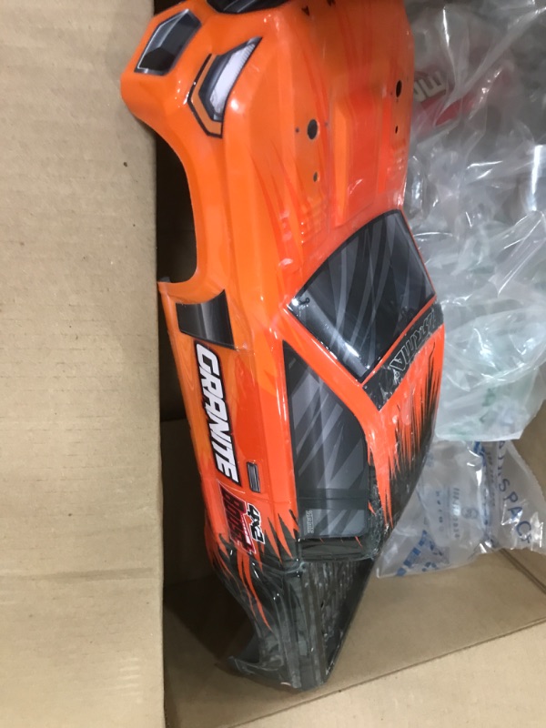 Photo 2 of ARRMA 1/10 Granite 4X2 Painted Decaled Trimmed Body Orange/Black, ARA402343